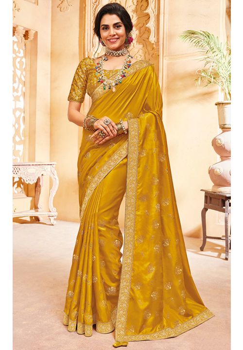 Beutiful Haldi Cermany Full Yellow Saree Combination Sari Wedding Sari Soft  Silk Rich Contrast Pallu Traditonal Wear Sari Function Sarees, Saree For  Haldi Rasam