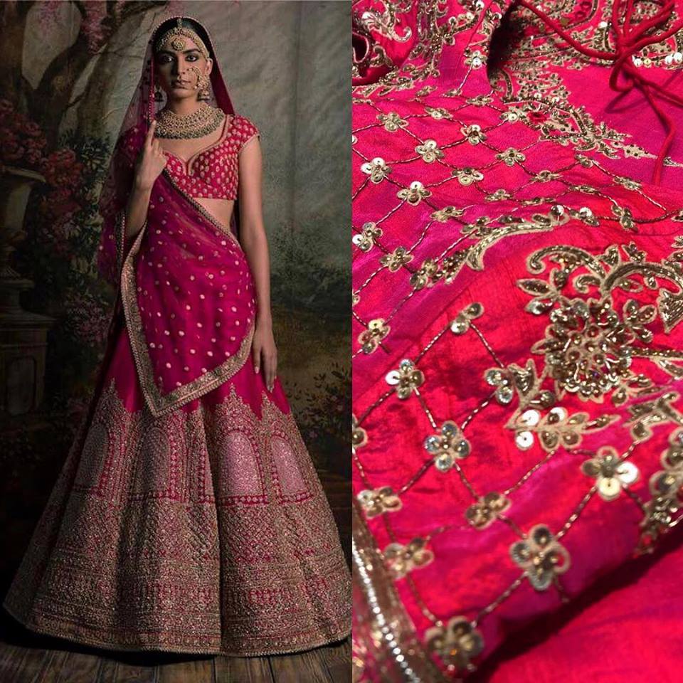 Pink Bridal Lehenga Choli Set In Net Silk  INS901 - ShreeFashionWear  
