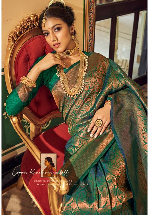 Elegant printed dark green saree - G3-WSA54237 | G3fashion.com