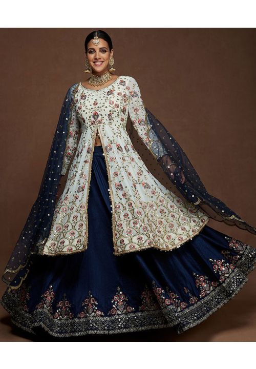 Beige Golden Heavy Designer Slit Style Anarkali Lehenga/Pant Suit - Indian  Heavy Anarkali Lehenga Gowns Sharara Sarees Pakistani Dresses in  USA/UK/Canada/UAE - IndiaBoulevard