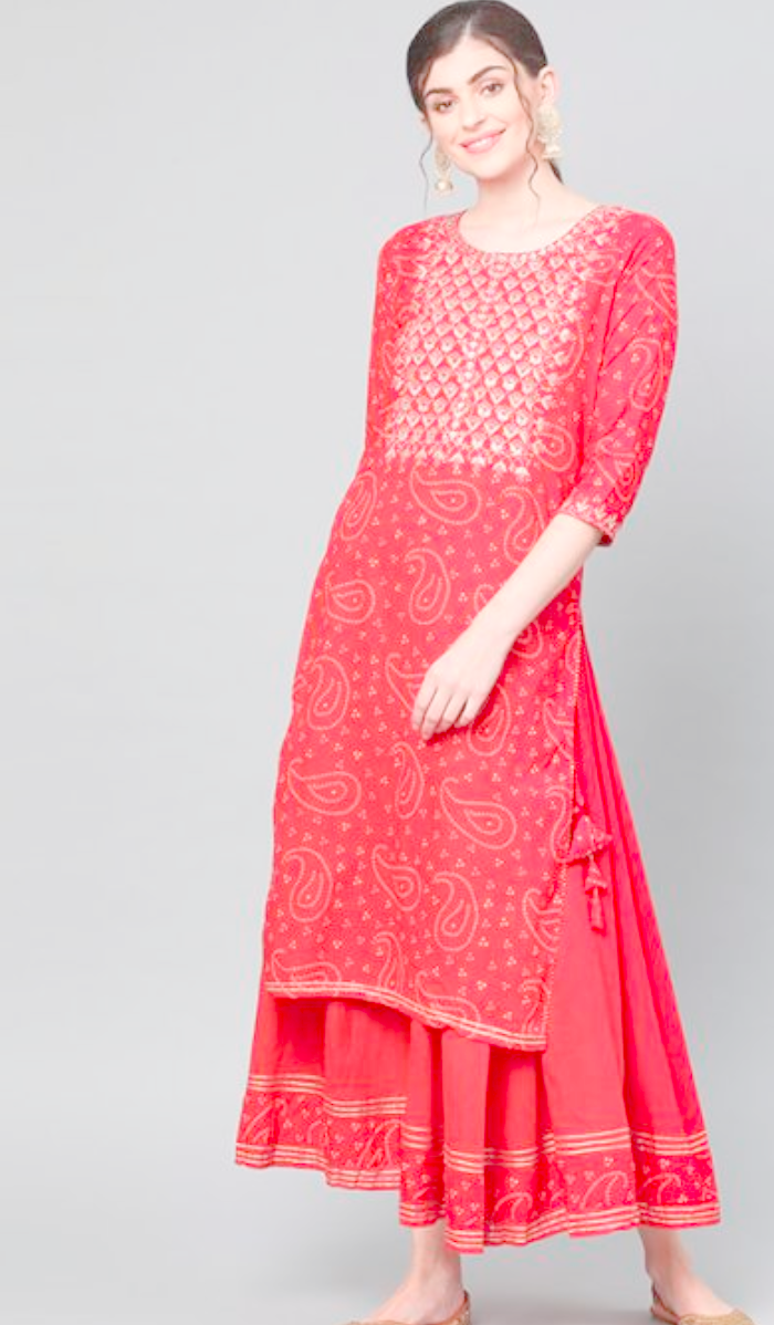Red Stylish Designer Pure Cotton Kurti With Sharara SHRE031 - ShreeFashionWear  