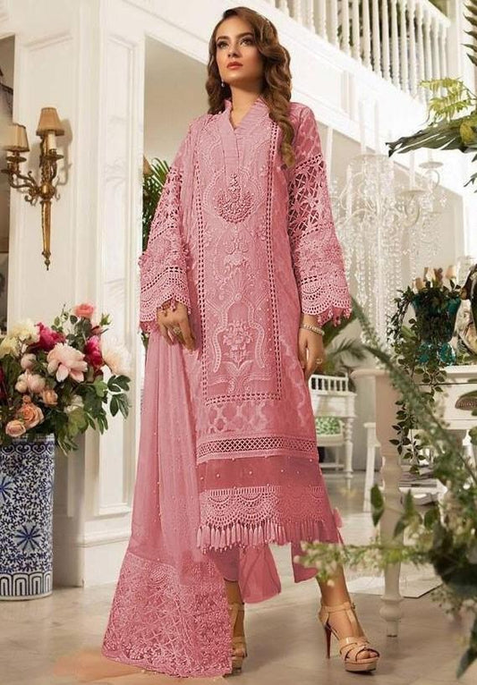 Embroidered Pink Color Organza Pant Style Suit SY2426 - ShreeFashionWear  