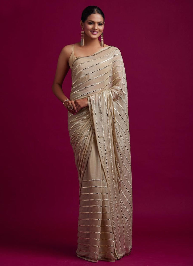 Beige Bollywood Contemporary Designer Saree SHFZ99792 - ShreeFashionWear  