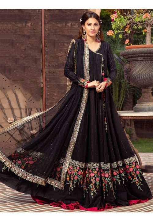 Black Designer Indian Georgette Anarkali Gown SFSA289802 - ShreeFashionWear  