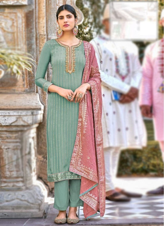 Blue Evening Party Palazzo Suit In Bembarg SFZ103516 - ShreeFashionWear  