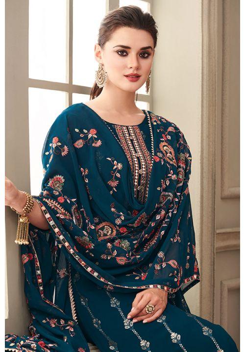 Blue Indian Pakistani Festive Sharara Suit SFYS72101 - ShreeFashionWear  