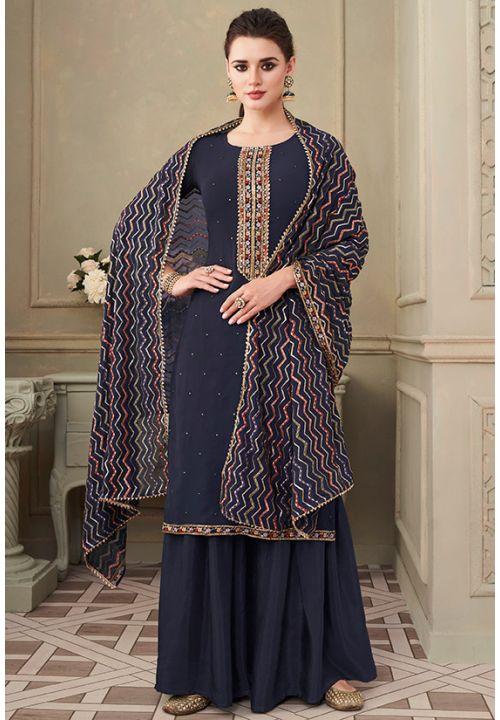 Blue Indian Pakistani Festive Sharara Suit SFYS72106 - ShreeFashionWear  