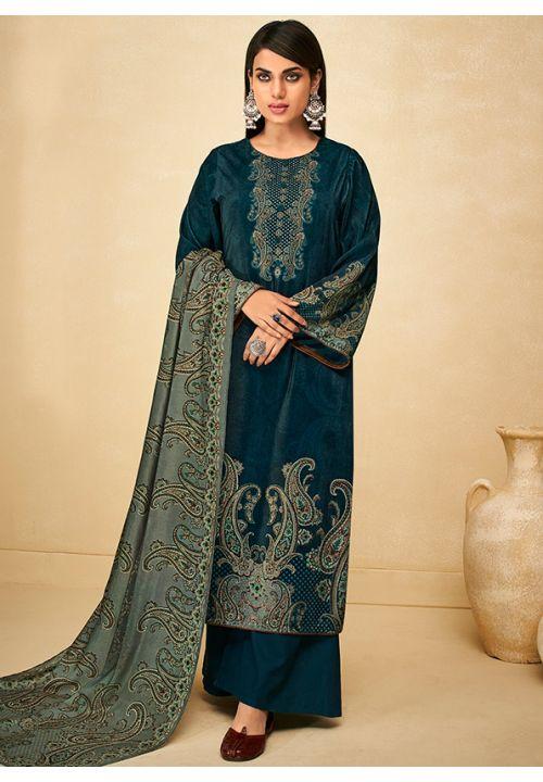 Blue Indian Plus Size Salwar Kameez Palazzo Suit SFSA283406 - ShreeFashionWear  