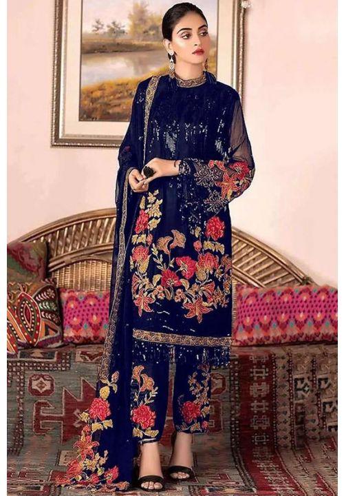 Blue Pakistani Actress Anmol Baloch Palazzo Pant SFSA241840 - ShreeFashionWear  