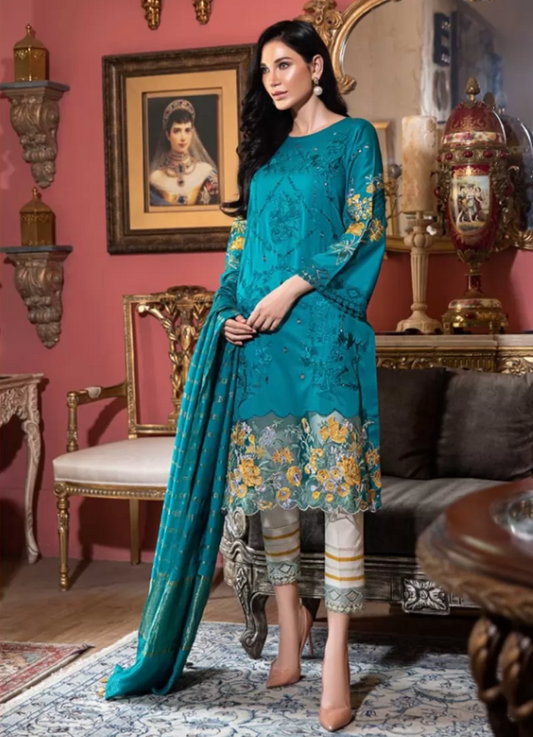 Blue Pakistani Style Long Salwar Pants In Cotton SAF81487 - ShreeFashionWear  