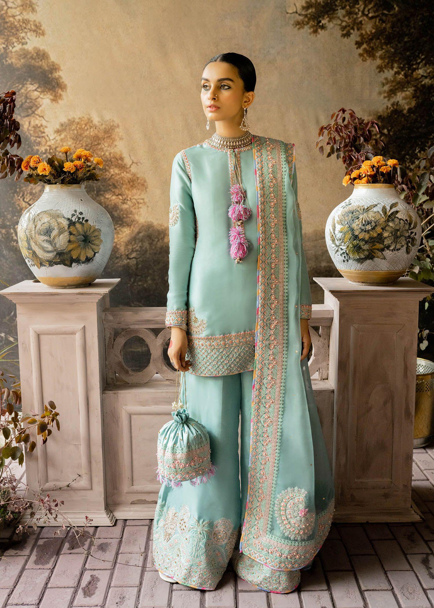 Blue Sangeet Wedding Sharara Salwar Kameez In Silk INSP433 - ShreeFashionWear  