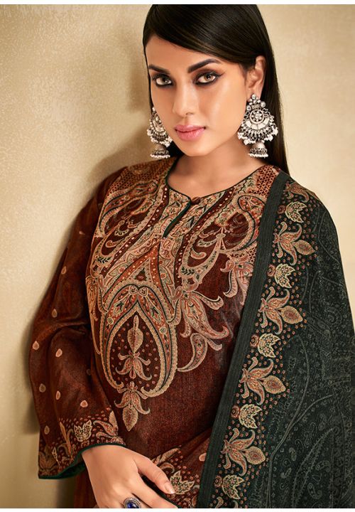 Brown Indian Plus Size Salwar Kameez Palazzo Suit SFSA283404 - ShreeFashionWear  