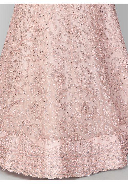 Buy Bridal Pink Net Lehenga Zarkan Work SFHST1006 - ShreeFashionWear  