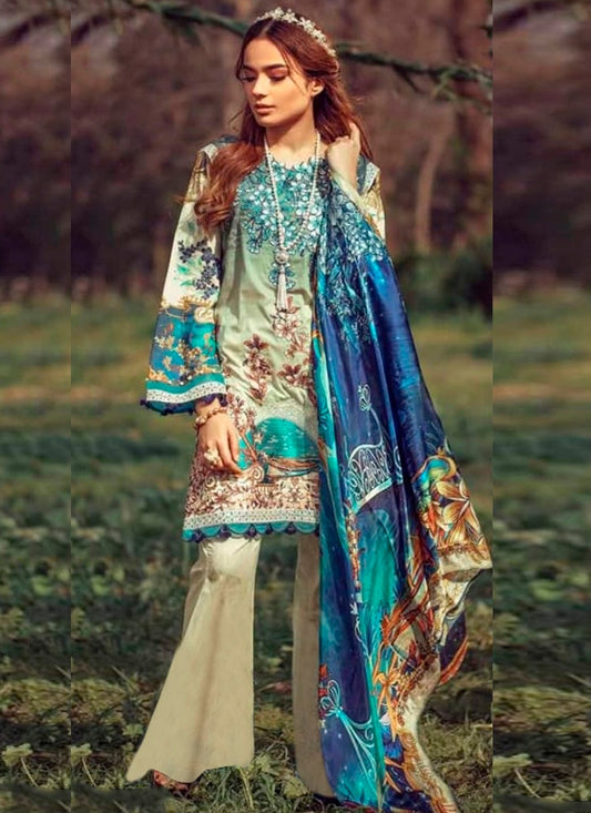 Blue Digital Print Palazzo Salwar Kameez Suit Small - 3XL MAYFZ43 - ShreeFashionWear  