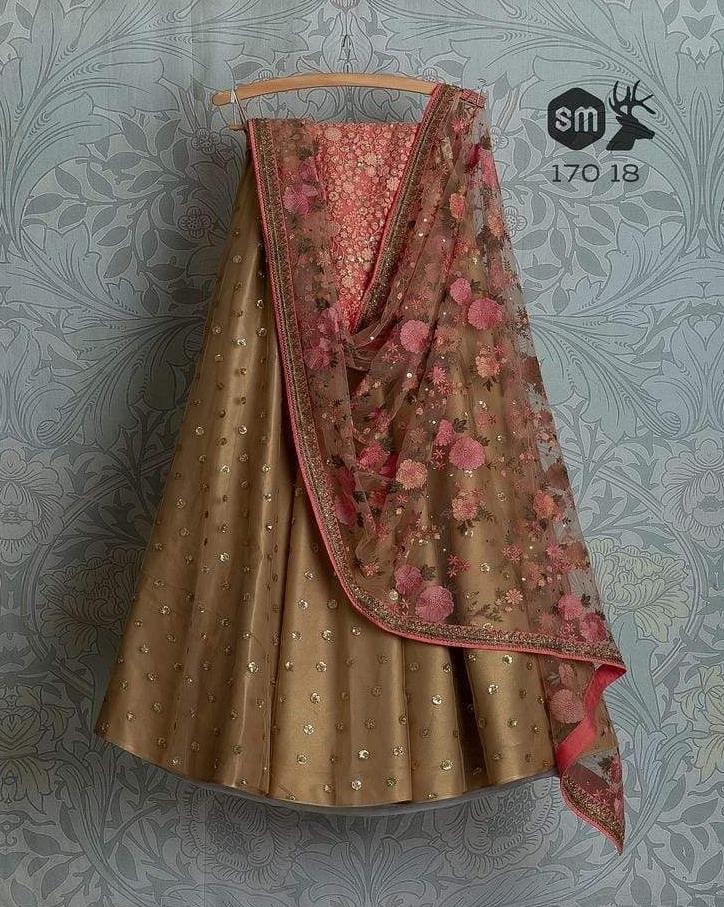Gold Bridal Handwork Net Silk Lehenga Choli  INS2208 - ShreeFashionWear  