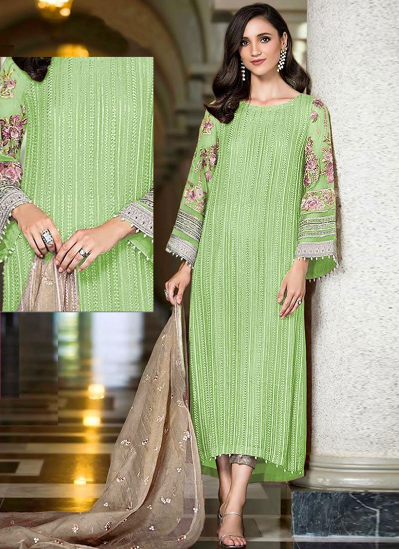 Green  Designer Anarkali Indian Pakistani Palazzo Suit FZ101177 - ShreeFashionWear  