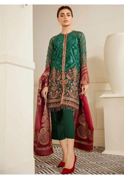 Green Georgette Partwear Salwar Kameez Pant Suit  EXSA206408 - ShreeFashionWear  