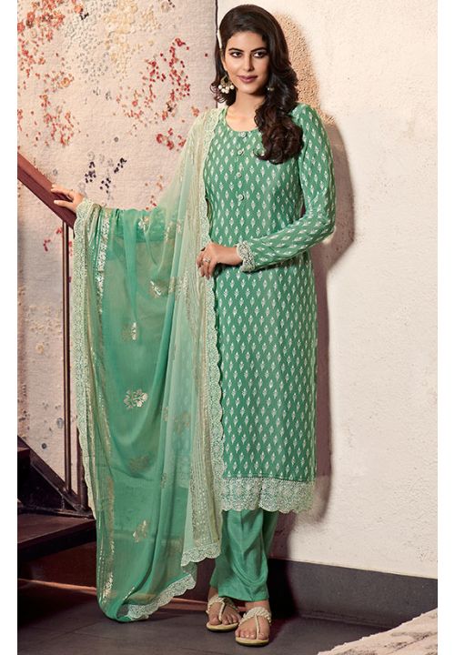 Green Indian Pakistani Crepe Salwar Pants Trouser Kameez  SFYS67103 - ShreeFashionWear  