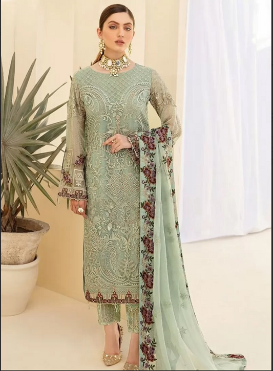Green Salwar Pant Salwar Suit In Georgette SHFZ109856 - ShreeFashionWear  