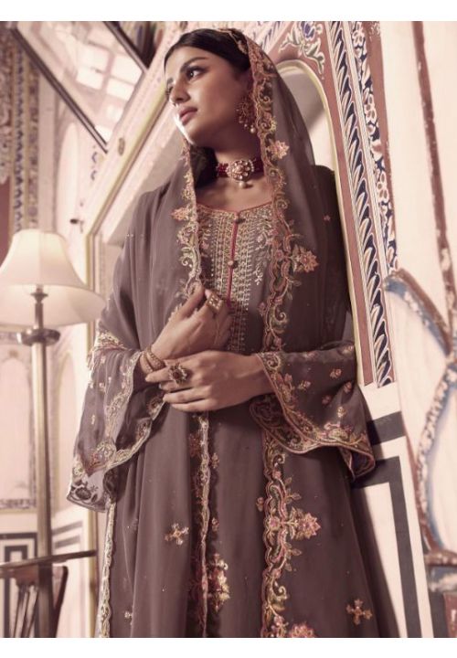 Grey Indian Plus Size Salwar Kameez Palazzo Suit SFSA283404 - ShreeFashionWear  