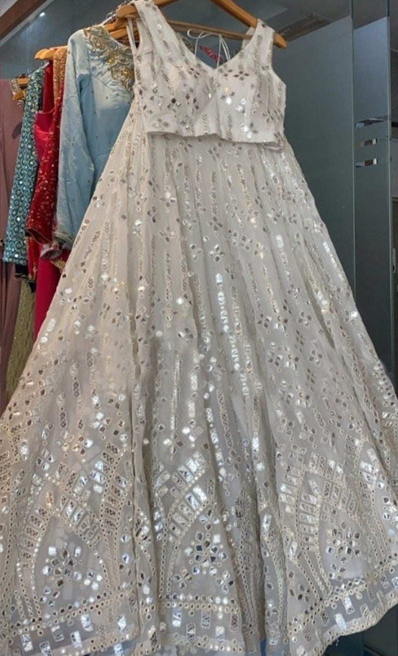 Sparkling Silver Luxury Collection Bridal Wear Lehenga BWL- 302 – Nazranaa