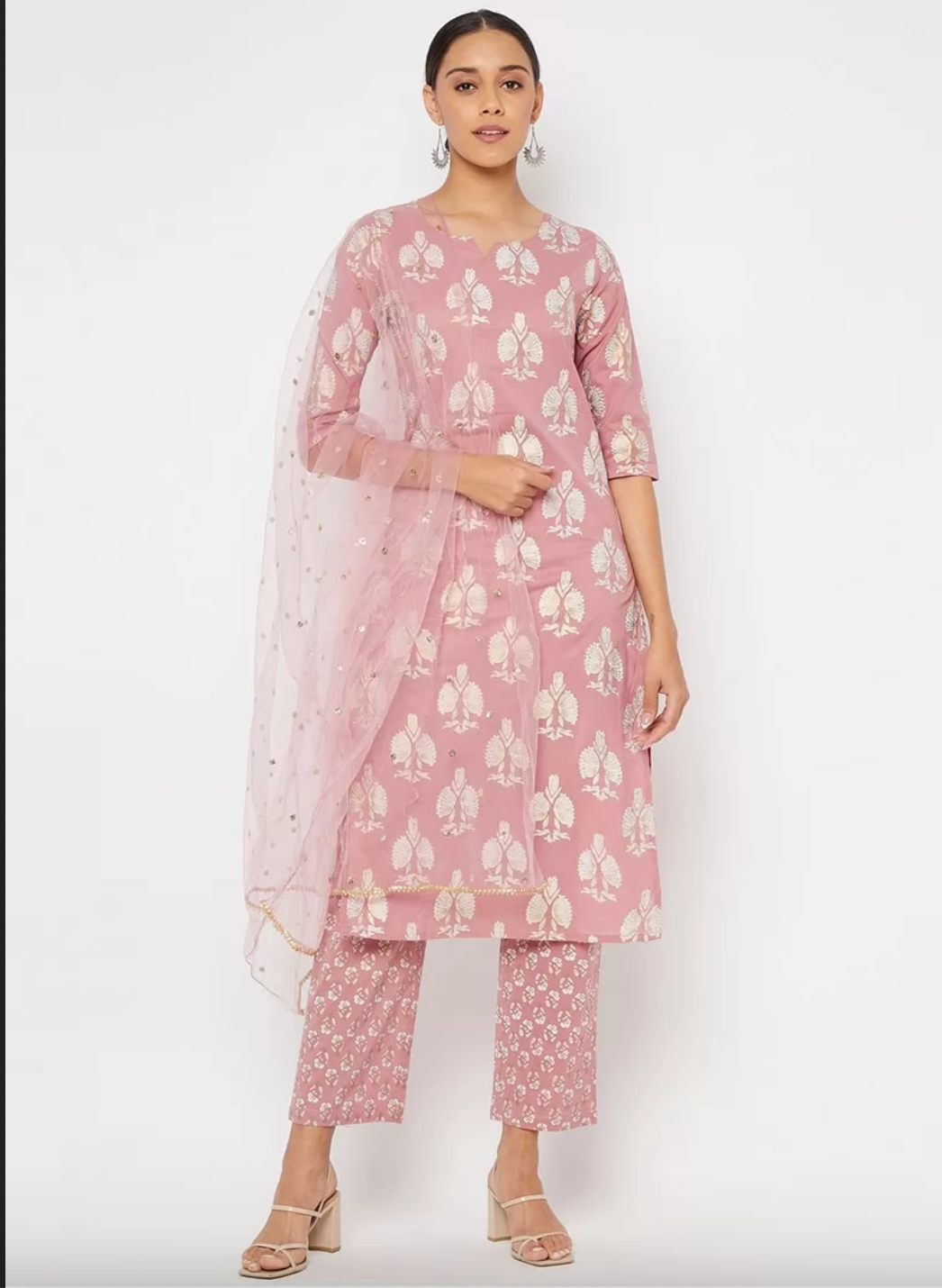 Light Pink Sangeet Cotton Silk ReadyMade Salwar Suit SHFZ110396 - ShreeFashionWear  