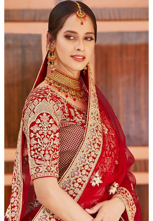 Indian Bridal Wear Fish Tail Lehenga In Red | Wow the world … | Flickr