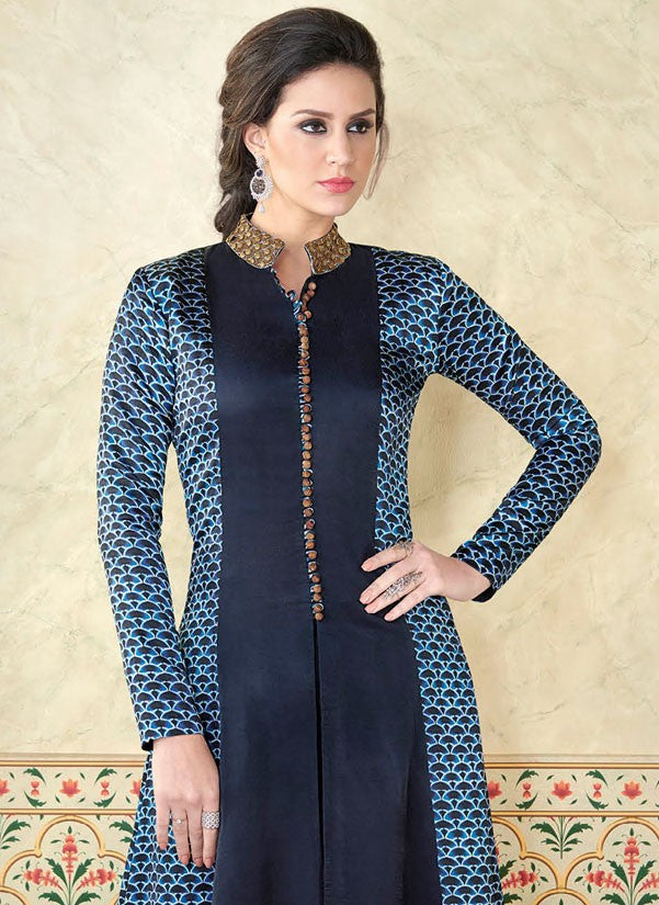 Midnight Blue Color Satin Fabric Pant Style Suit SY6516 - ShreeFashionWear  