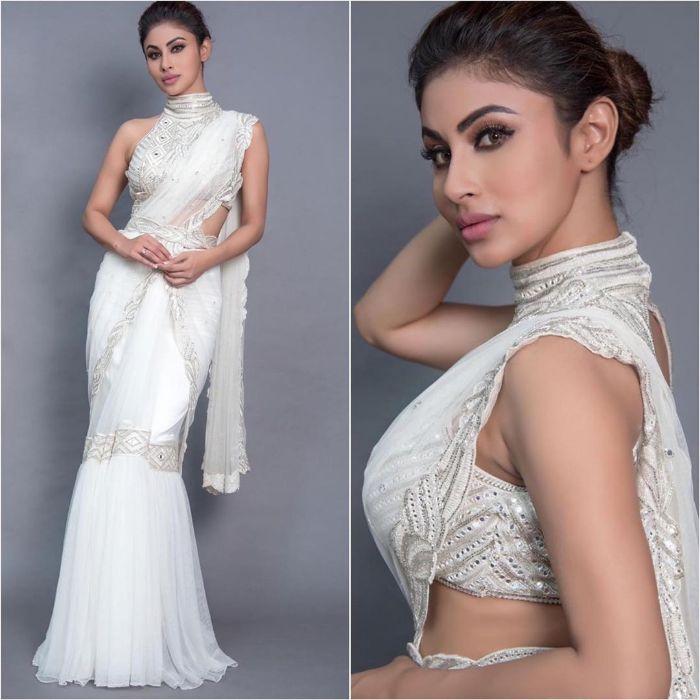 Mouni Roy Looks Ravishing In A Red Ruffle Saree by Sanya Gulati Worth Rs 30K