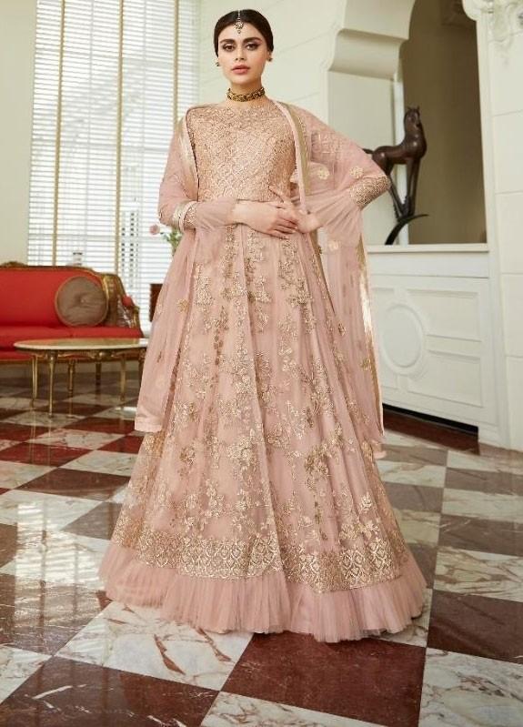 Opulent Wedding Pastel Pink Net Lehenga Kameez Suit SF24683 - ShreeFashionWear  