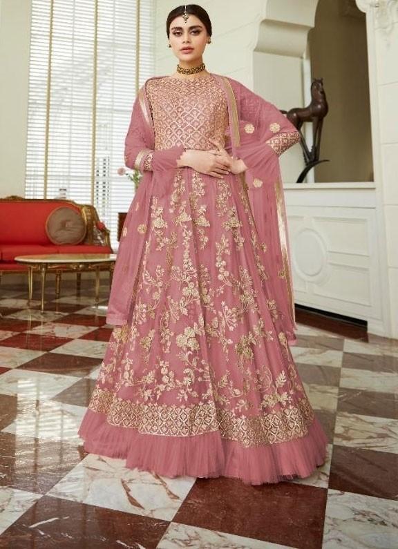 Opulent Wedding Rose Pink Net Lehenga Kameez Suit SF24682 - ShreeFashionWear  