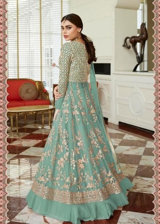 Opulent Wedding Turquoise Net Lehenga Kameez Suit SF24681 - ShreeFashionWear  