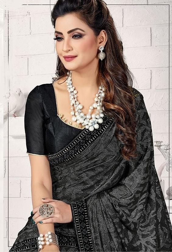 New party wear sequence work black designer saree - Shop Lance – ShopLance