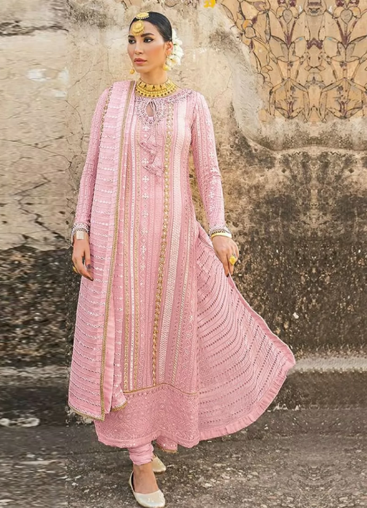 Pink Pakistani Salwar Pant Salwar Suit In Georgette SHFZ109852 - ShreeFashionWear  