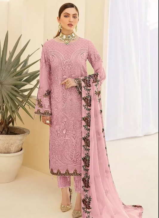 Pink Salwar Pant Salwar Suit In Georgette SHFZ109859 - ShreeFashionWear  
