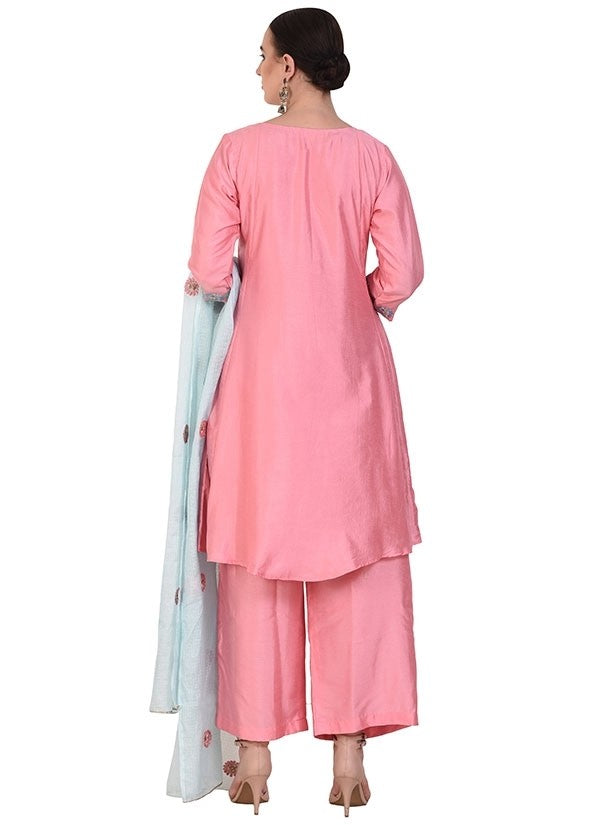 Pink Color Art Silk Ready-Made Palazzo Suit SD304 - ShreeFashionWear  