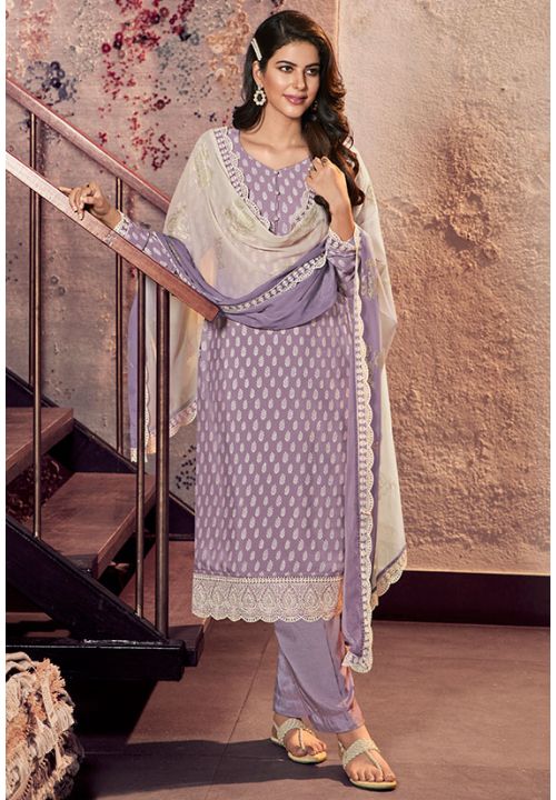 Purple Indian Pakistani Crepe Salwar Pants Trouser Kameez  SFYS67105 - ShreeFashionWear  