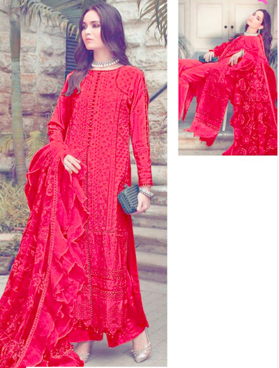 Red Summer Salwar Kameez Suit Cotton Sequins Work AP1025 - ShreeFashionWear  