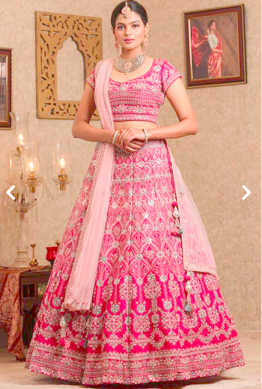 Pink Bridal Lehenga Choli Set Raw Silk Pure Quality SFRG1920 - ShreeFashionWear  