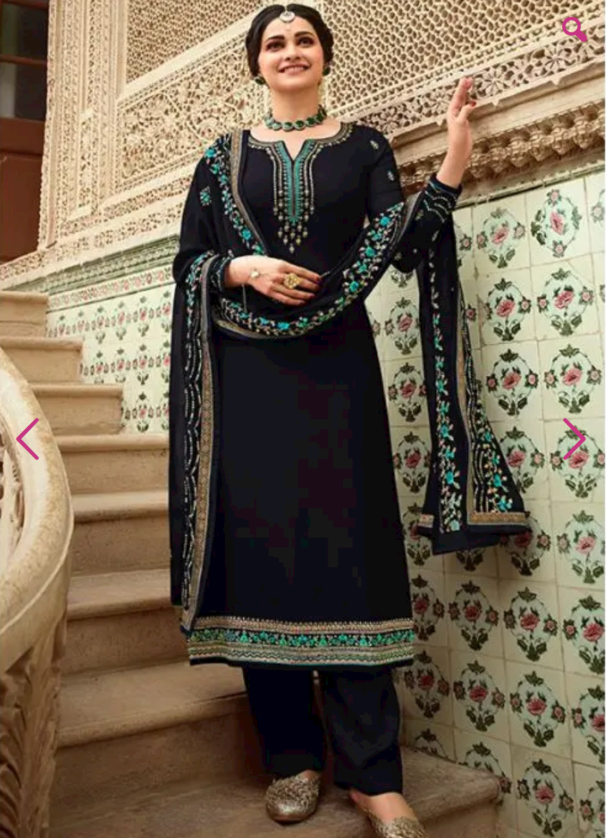 Bollywood Black Georgette Palazzo Style Trouser Kameez SFYS65907 - ShreeFashionWear  