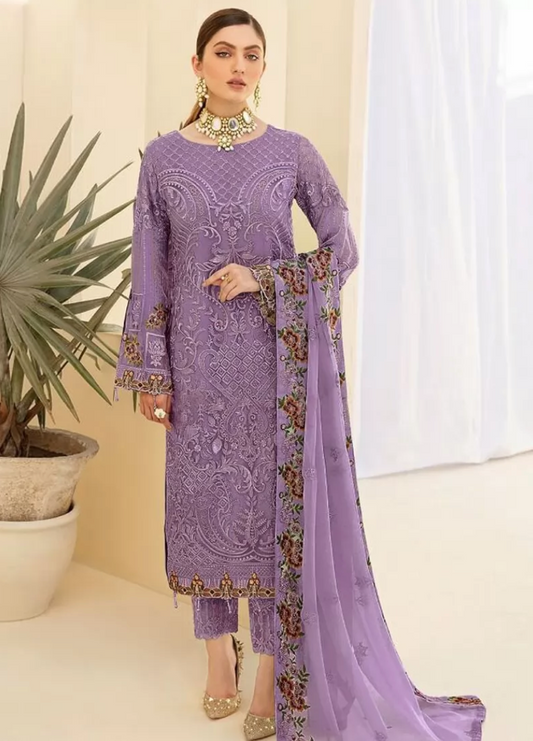 Purple Salwar Pant Salwar Suit In Georgette SHFZ109860 - ShreeFashionWear  