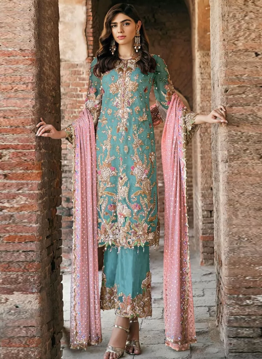 Turquoise Evening Party Georgette Palazzo Suits Salwar Pants FZ101172 - ShreeFashionWear  