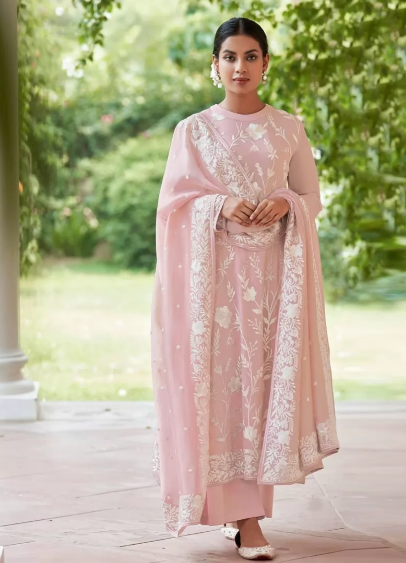 Peach Designer Palazzo Suit Pakistani Salwar Kameez Suit FZ111741 - ShreeFashionWear  