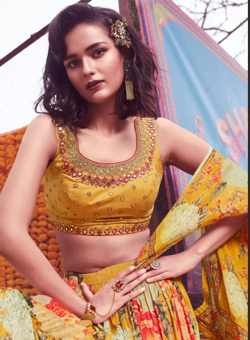 Indian Designer Haldi Yellow lehenga choli for Women Wedding and Party Wear  Bollywood lengha with Dupatta - sethnik.com