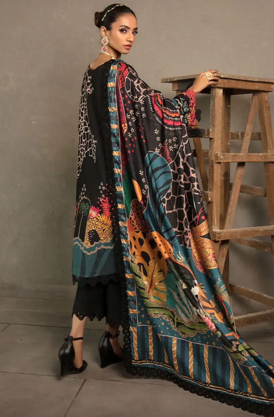 Black Pakistani Rangrasiya | Summer Lawn 2023 | Carnation