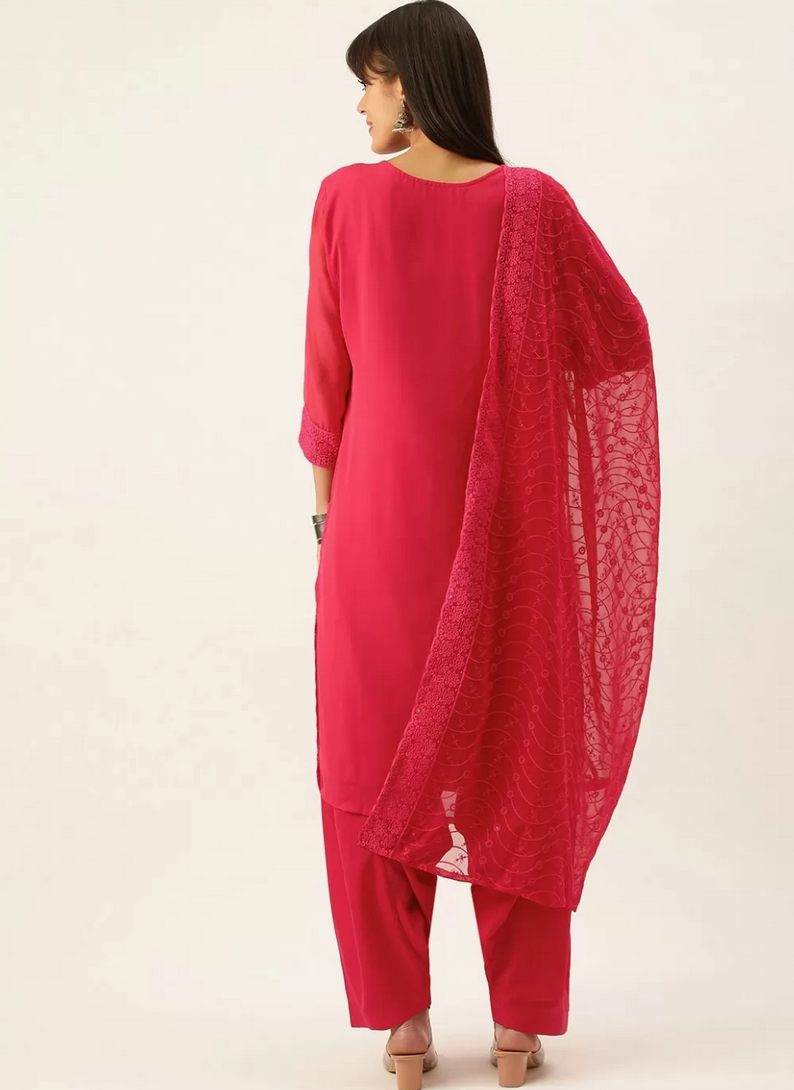 Rani Pink Georgette Indian Pakistani Salwar Suit SFZ131249