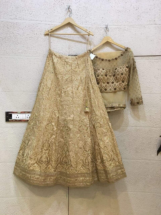 Siya Fashions Fully Stitched Gold Lehenga In Silk SFB0019 - ShreeFashionWear  