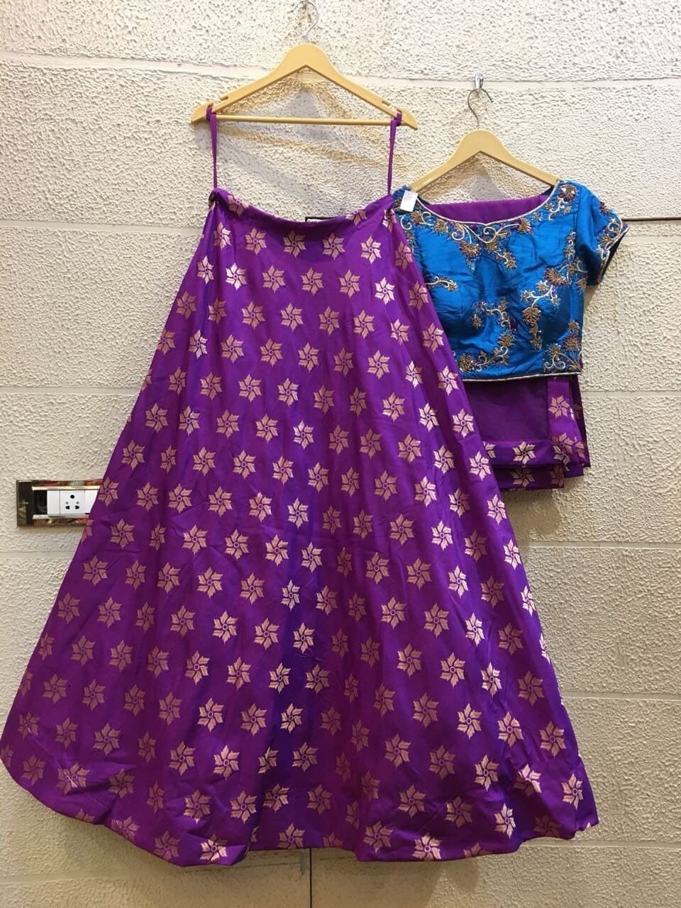 Siya Fashions Fully Stitched Purple Blue Net Lehenga SFINS203 - ShreeFashionWear  