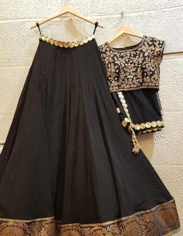 Siya Fashions Silk Black Ready Made Lehenga SF8531 - ShreeFashionWear  