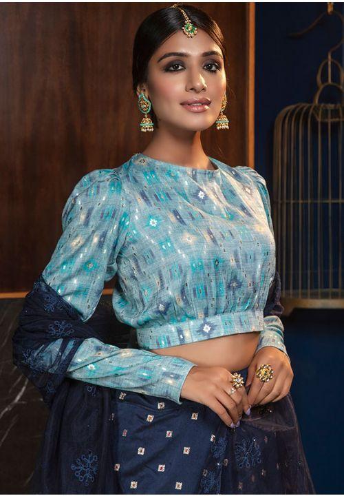 Ravishing Blue Laheriya Printed Georgette Wedding Lehenga Choli | Lehenga  designs simple, Georgette material, Bridal lehenga red